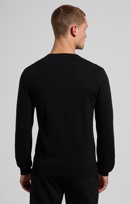 Men's minimal logo sweater, BLACK, hi-res-1