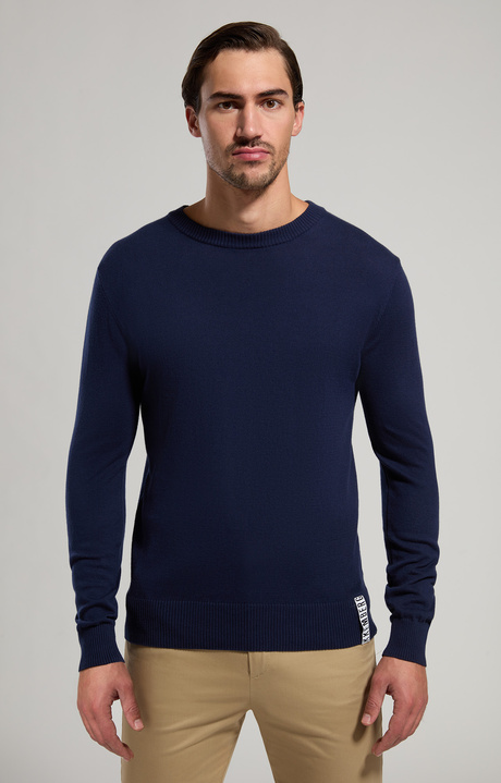 Men's round neck pullover, DRESS BLUES, hi-res-1