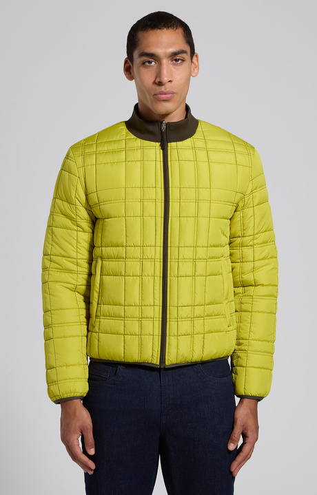 Men's yellow reversible nylon puffer jacket, CITRONNELLE/FOREST NIGHT, hi-res-1