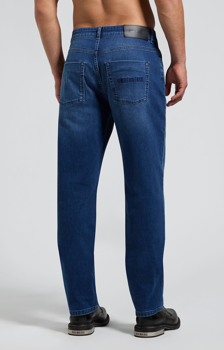 Men's blue embroidered regular-fit jeans, L4 BLUE DENIM, hi-res-1