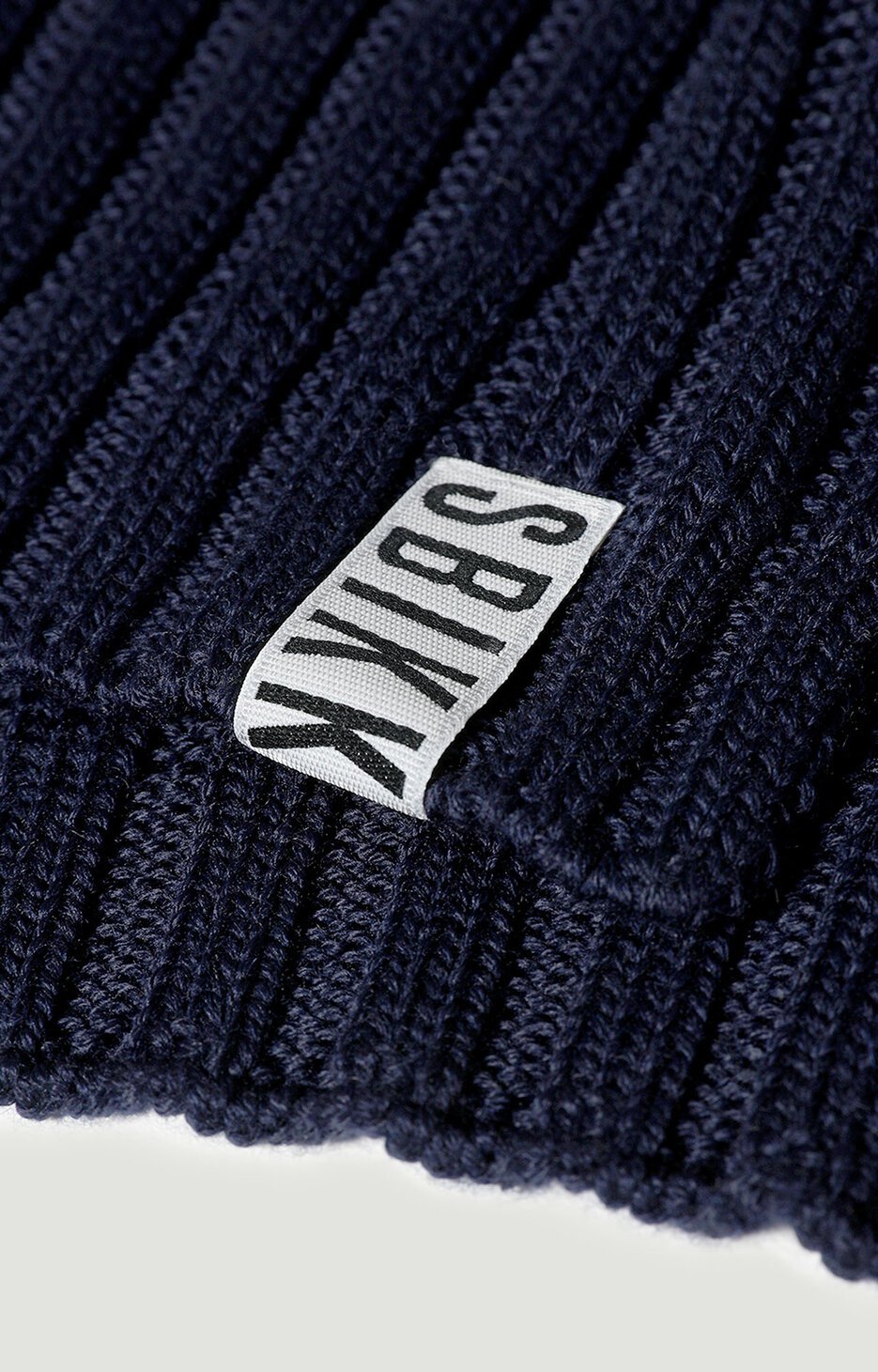 Ribbed scarf with tape 40x180 cm, NAVY Ribbed scarf with tape 40x180 cm, NAVY, hi-res-1