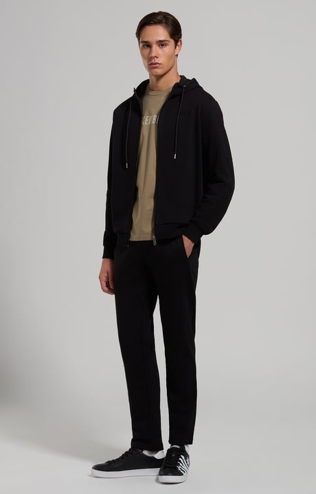 Men's embroidered sweatshirt, BLACK, hi-res-1