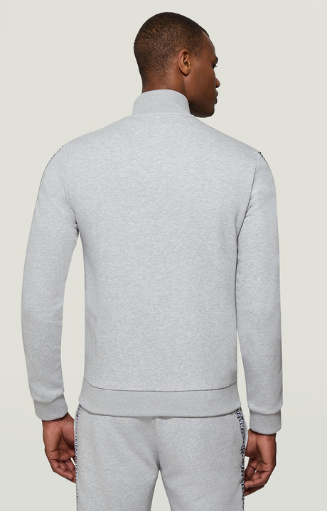 Men's sweatshirt with double tape, MELANGE CREAM WHITE Men's sweatshirt with double tape, MELANGE CREAM WHITE, hi-res-1