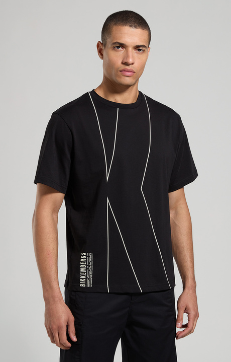 Men's K T-shirt, BLACK, hi-res-1