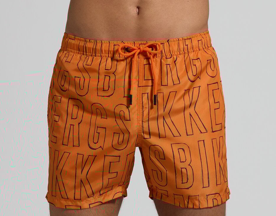 Men's pencil print boardshorts, ORANGE Men's pencil print boardshorts, ORANGE, hi-res-1