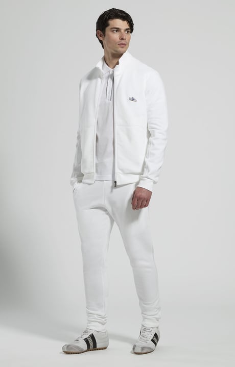 Felpa uomo con patta ricamata, WHITE, hi-res-1