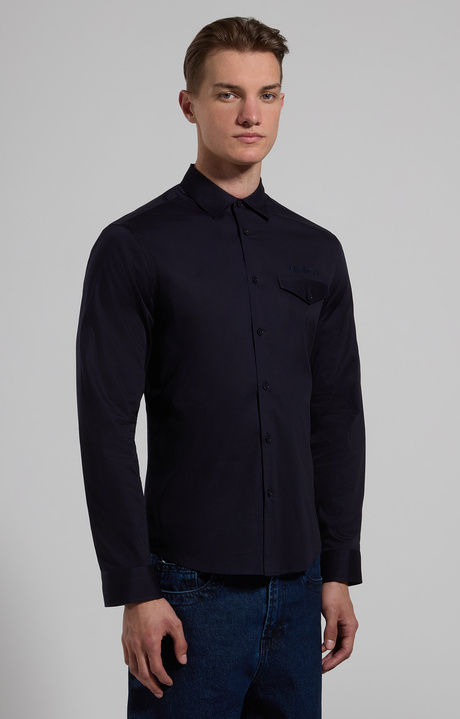 Embroidered men’s shirt, BLACK IRIS, hi-res-1