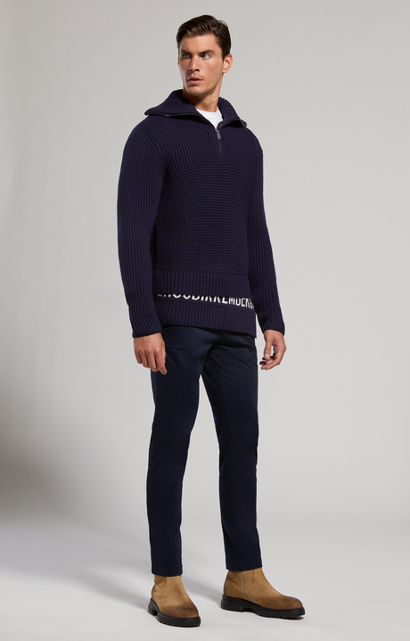 Men's sweater with layered effect, DRESS BLUES, hi-res-1