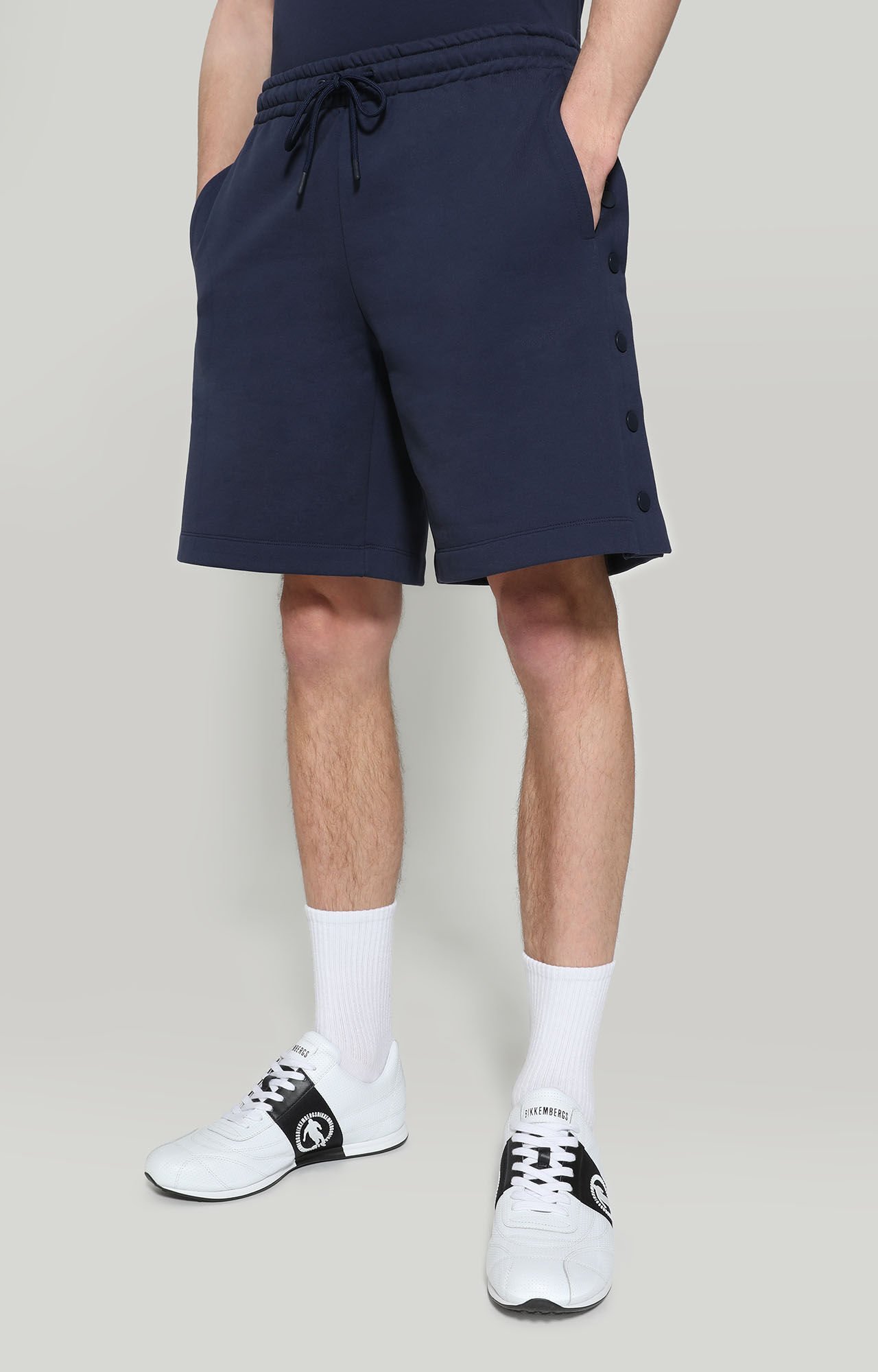 dirk bikkembergs Men's fleece shorts with 3D logo
