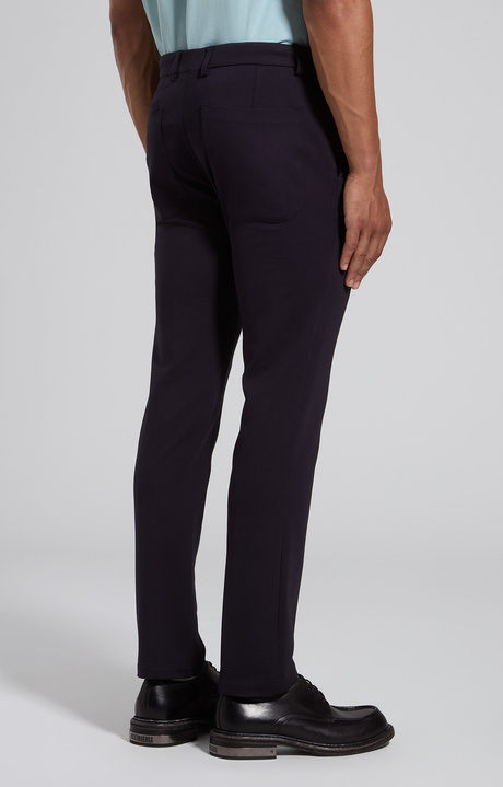 Men's black Milano-knit cotton-blend pants, BLACK IRIS, hi-res-1
