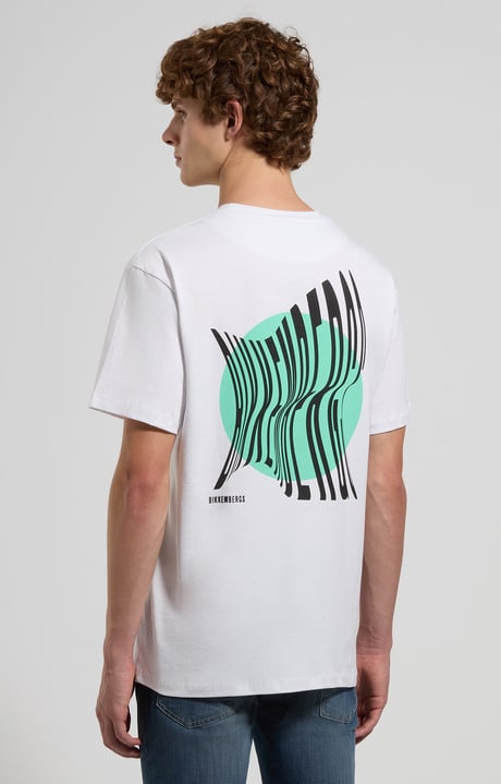 Men’s T-shirt with bold back print, WHITE Men’s T-shirt with bold back print, WHITE, hi-res-1