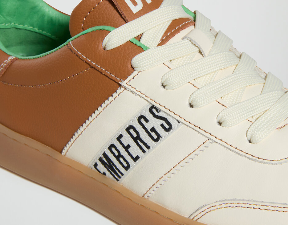 Men&rsquo;s Recoba color-block sneakers, OFF WHITE/BROWN, hi-res-1