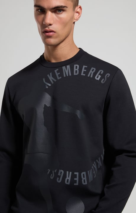 Men's round neck sweatshirt, ANTHRACITE Men's round neck sweatshirt, ANTHRACITE, hi-res-1