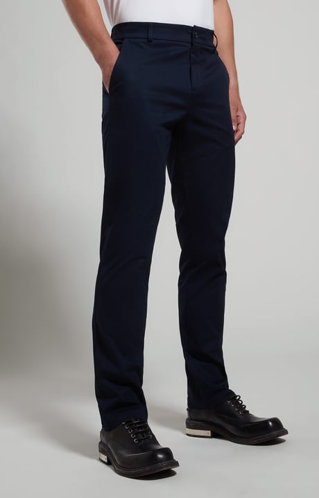 Slim fit men's pants, BLUE GRAPHITE Slim fit men's pants, BLUE GRAPHITE, hi-res-1