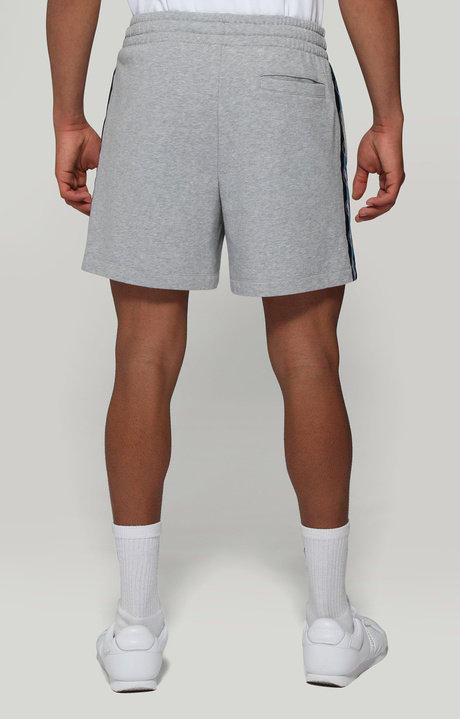 Men's fleece shorts with tape, GREY MELANGE Men's fleece shorts with tape, GREY MELANGE, hi-res-1