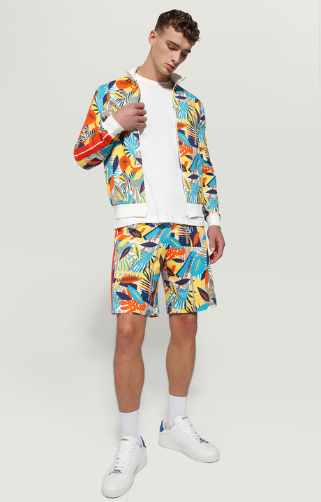 Men's shorts with tropical print, TROPICAL YELLOW, hi-res-1