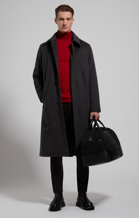 Men's wool coat, GREY MELANGE MID/LIGH, hi-res-1