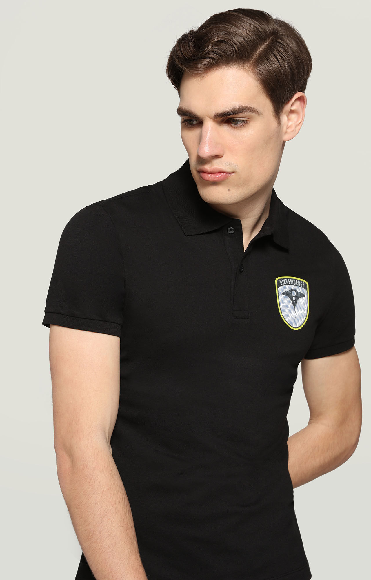 dirk bikkembergs Men's polo shirt with patch applique