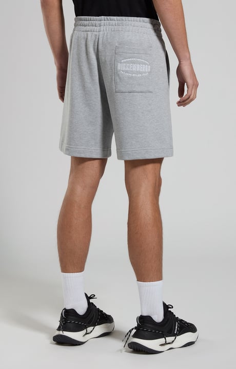 Men's fleece shorts, GREY MELANGE MID/LIGH, hi-res-1