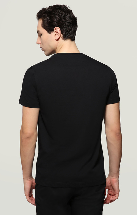 Men's T-shirt with rubber print, BLACK Men's T-shirt with rubber print, BLACK, hi-res-1