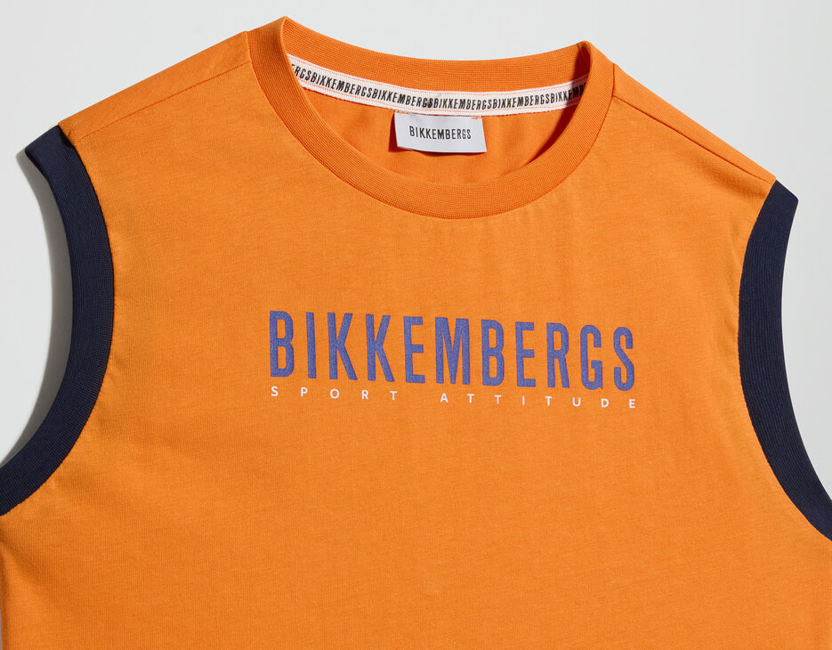 Boy's sleeveless t-shirt, RUSSET ORANGE, hi-res-1