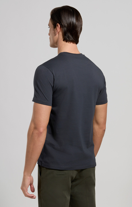 Men's slim fit print T-shirt, BLUE GRAPHITE, hi-res-1