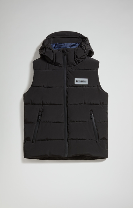 Sleeveless junior's puffer vest, BLACK, hi-res-1
