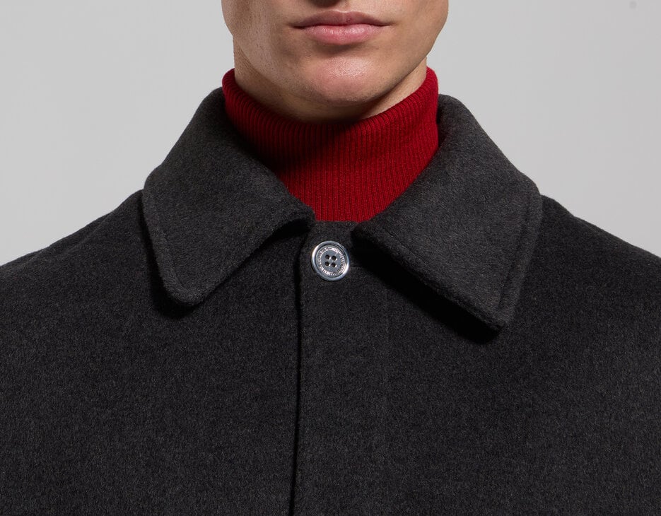 Men's wool coat, GREY MELANGE MID/LIGH Men's wool coat, GREY MELANGE MID/LIGH, hi-res-1