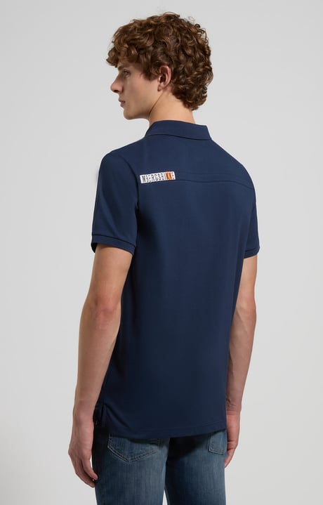 Men’s polo with tape detail, BLACK IRIS Men’s polo with tape detail, BLACK IRIS, hi-res-1