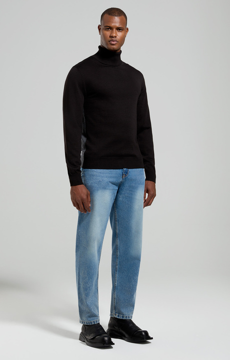 Men’s turtleneck with broken logo, BLACK, hi-res-1