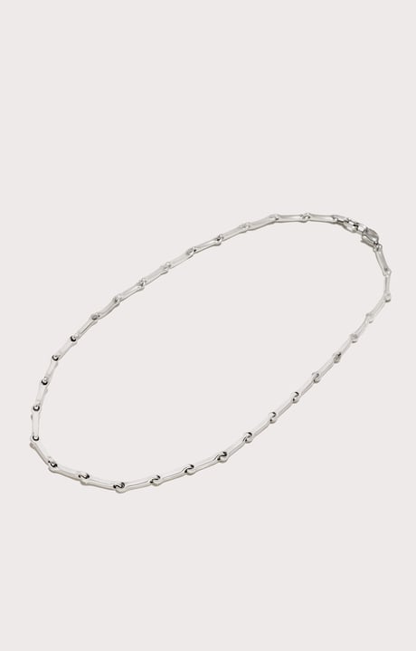 Men's necklace with hammered effect, WHITE Men's necklace with hammered effect, WHITE, hi-res-1