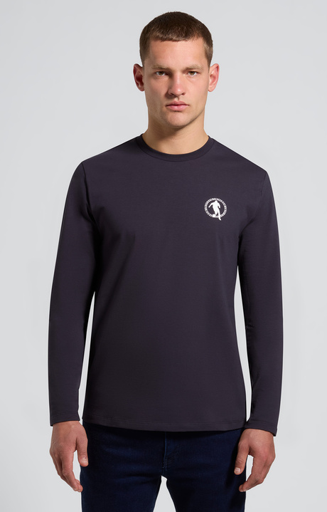 Long-sleeve men's T-shirt - slim fit, BLUE GRAPHITE, hi-res-1