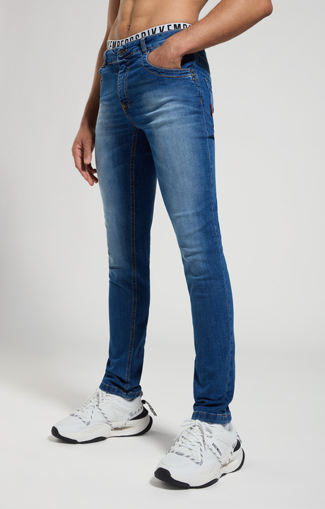 Slim fit men's jeans, L3 BLUE DENIM, hi-res-1