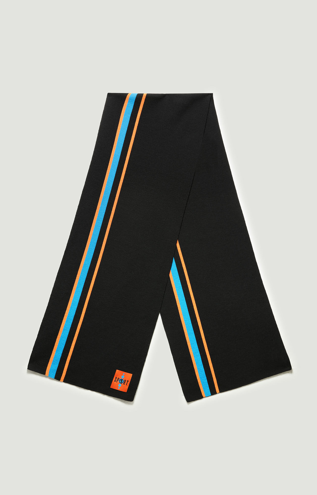 Black Scarf with contrast logo 35x180 cm | Bikkembergs