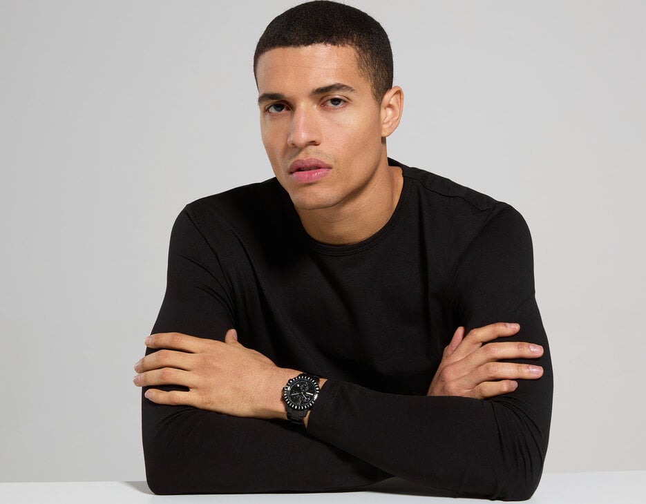 Steel watch, BLACK Steel watch, BLACK, hi-res-1