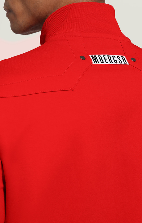 Men's sweatshirt with tape, RED, hi-res-1