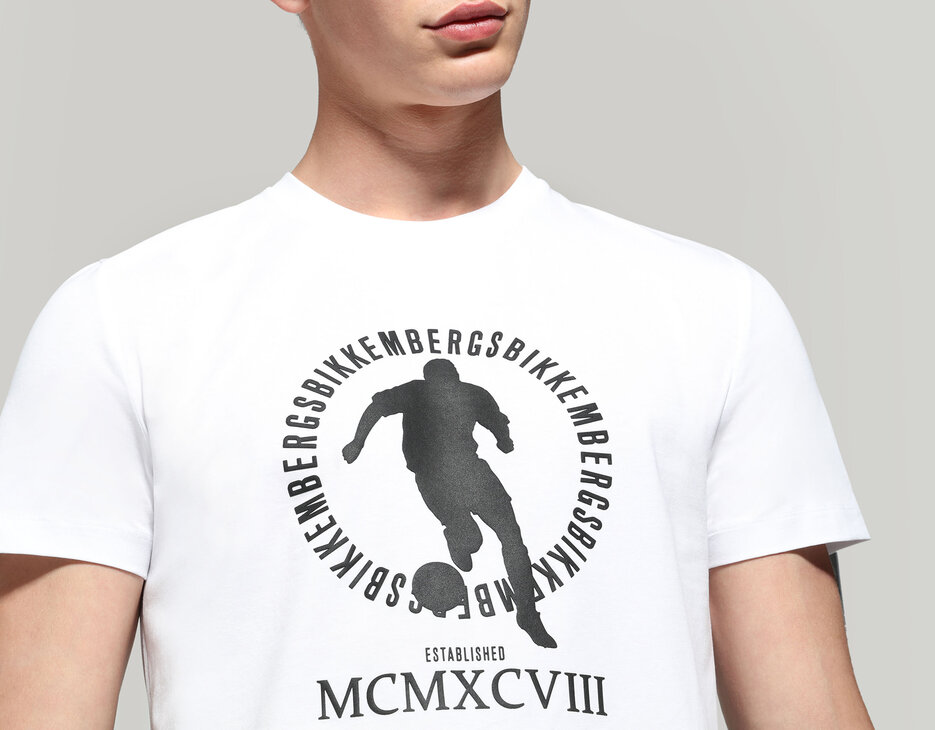 Men's T-shirt with raised print, OPTICAL WHITE Men's T-shirt with raised print, OPTICAL WHITE, hi-res-1