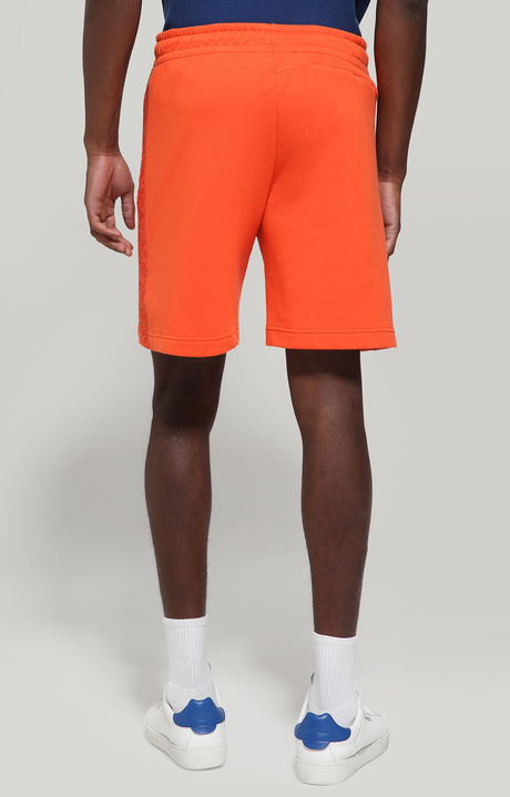 Men's fleece shorts with contrast inserts, ORANGE, hi-res-1