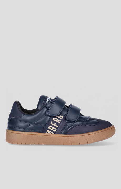 Low-top blue sneaker for Boys with practical Velcro closure, ideal for everyday wear, BLUE, hi-res-1
