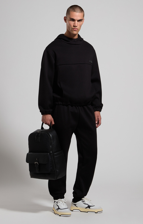 Men's technical fabric sweatshirt, BLACK, hi-res-1