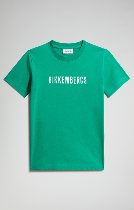 Junior's t-shirt with contrast logo, PEPPER GREEN, hi-res-1