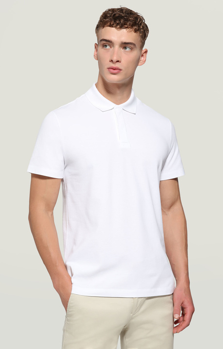 Men's polo shirt with matching tape, OPTICAL WHITE, hi-res-1
