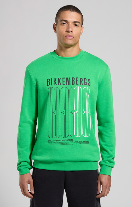 Men's round neck sweatshirt, CLASSIC GREEN, hi-res-1