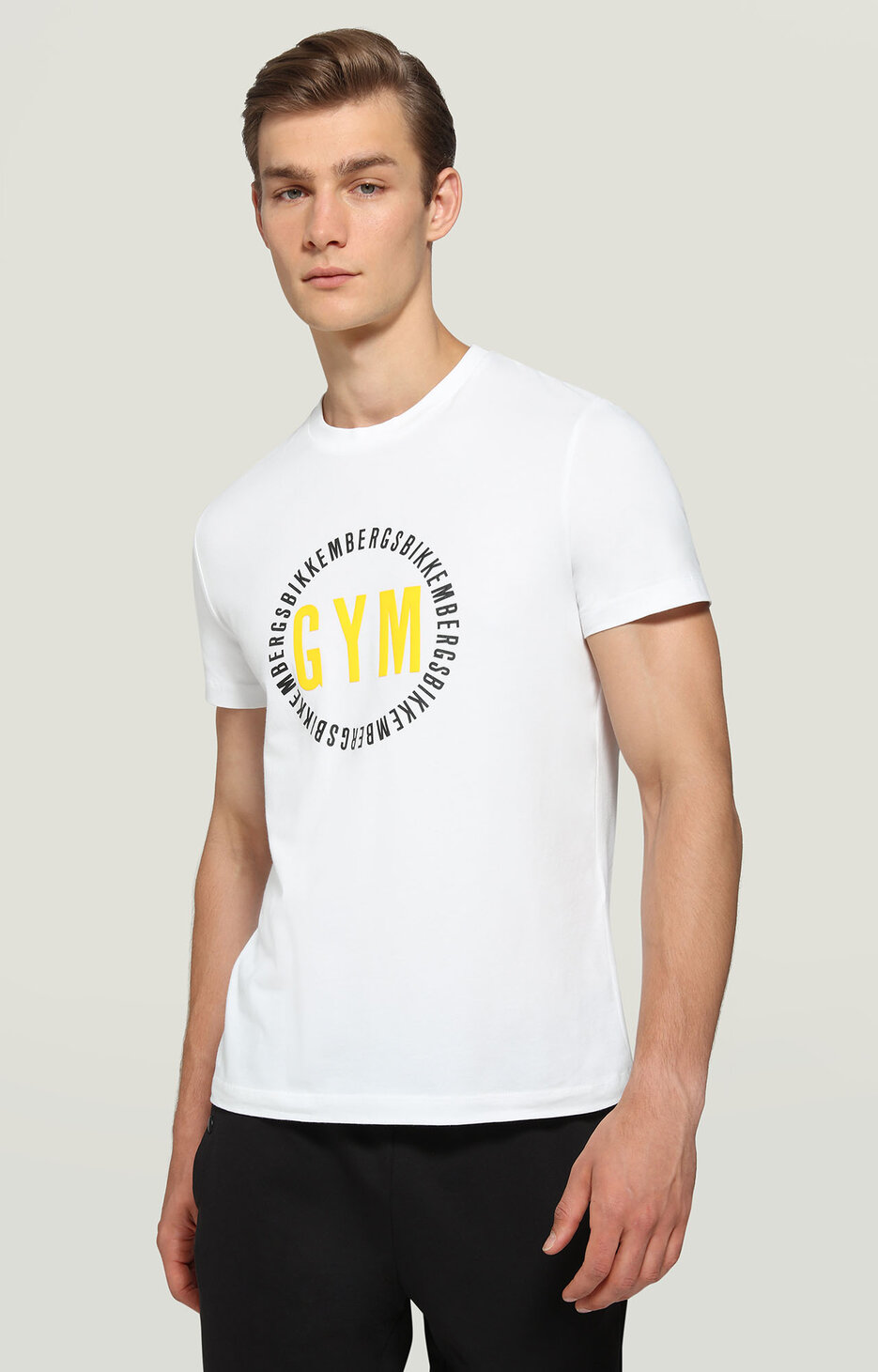 Men's T-shirt with GYM print, OPTICAL WHITE Men's T-shirt with GYM print, OPTICAL WHITE, hi-res-1