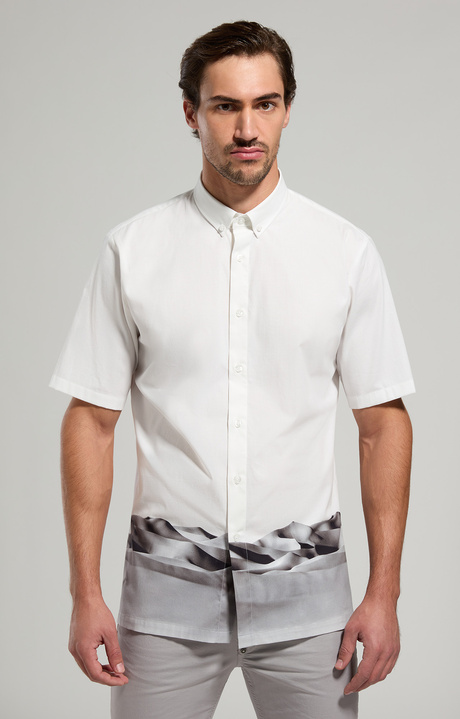 Camicia uomo stampata, WHITE, hi-res-1
