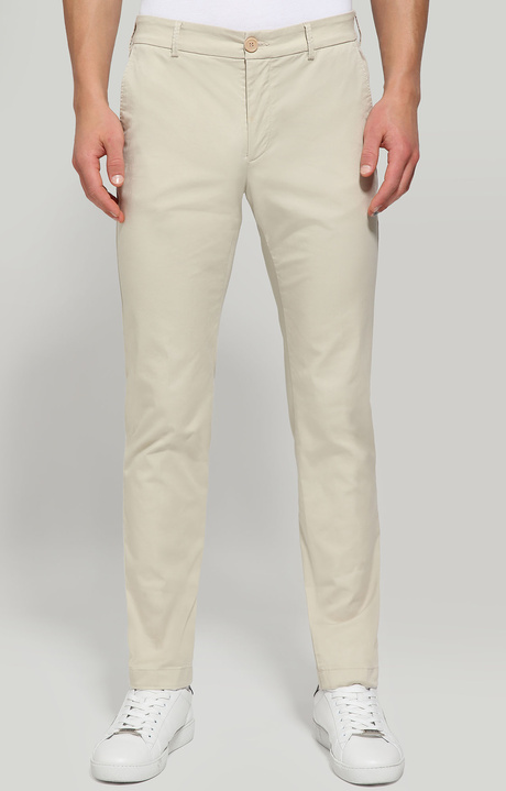Men's pants with elastic waist, LIGHT BEIGE, hi-res-1