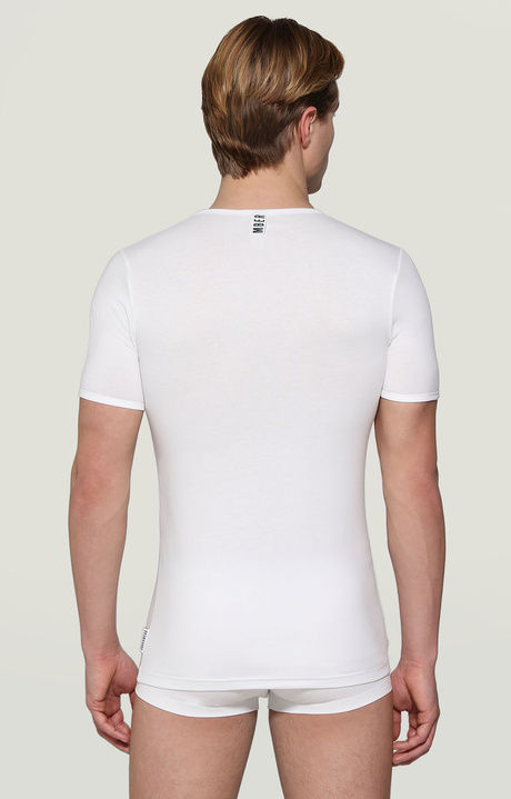 Men's round neck undershirt, WHITE Men's round neck undershirt, WHITE, hi-res-1