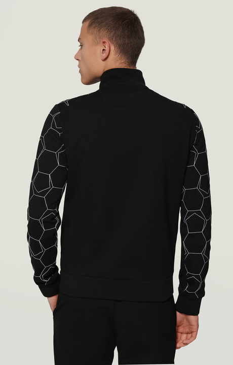 Men's sweatshirt with hexagons, BLACK Men's sweatshirt with hexagons, BLACK, hi-res-1