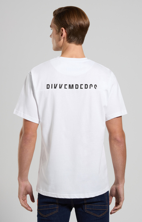 Men's T-shirt with interrupted logo, WHITE, hi-res-1