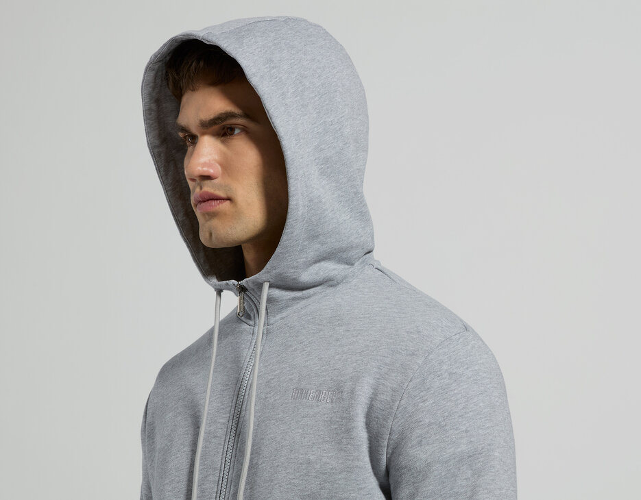 Men&rsquo;s hooded sweatshirt, GREY MELANGE MID/LIGH, hi-res-1
